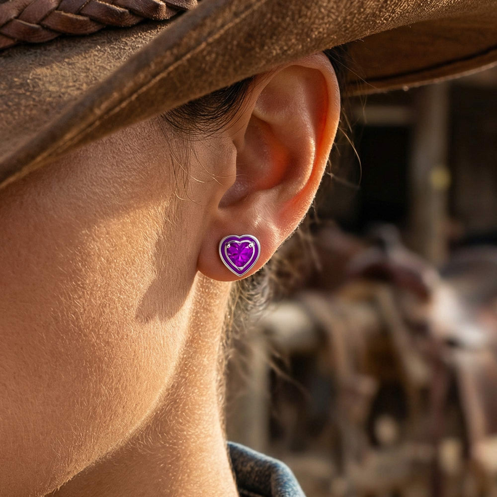 Loyal Heart Earrings - Amethyst - Serene Western