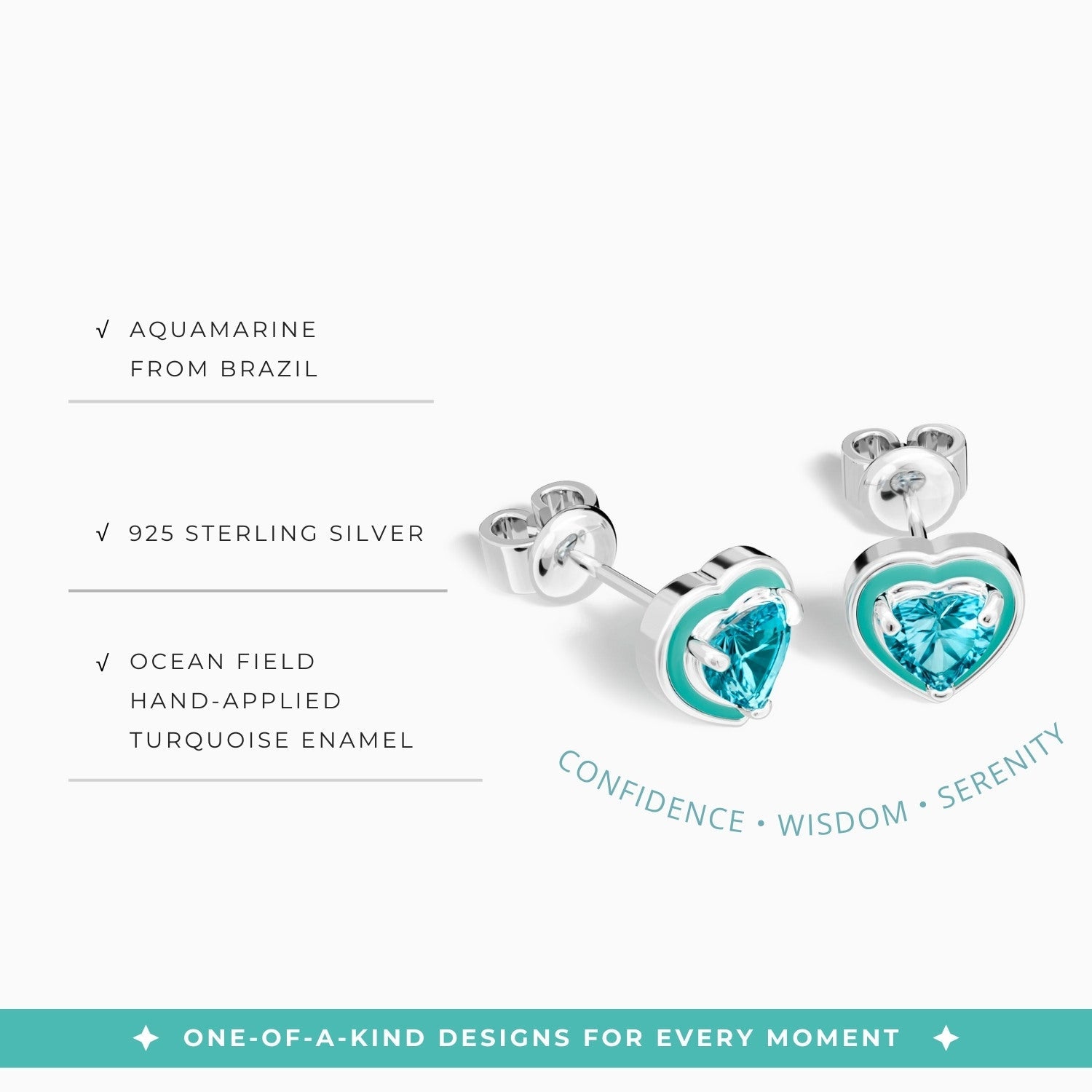 Loyal Heart Earrings - Aquamarine - Serene Western