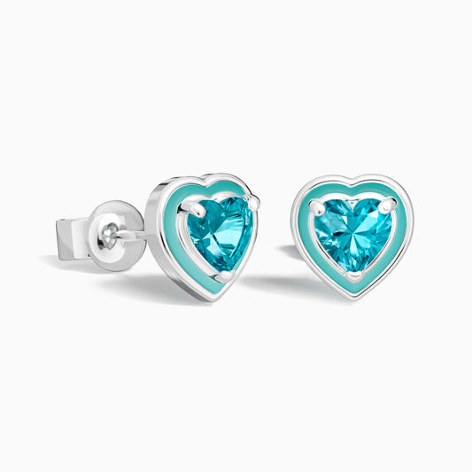 Loyal Heart Earrings - Aquamarine - Serene Western