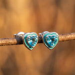 Loyal Heart Earrings - Aquamarine - Serene Western thumbnail