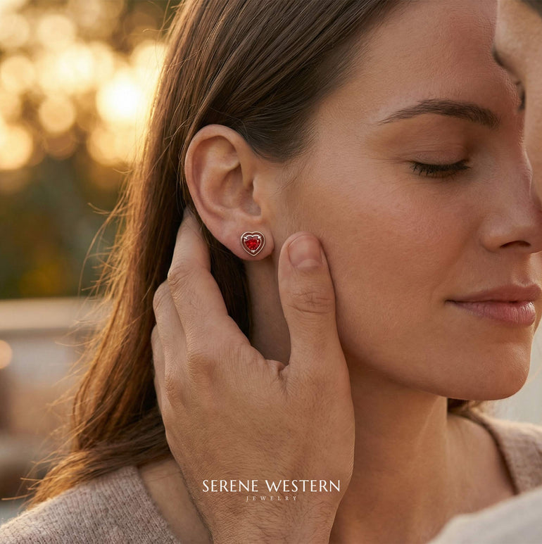 Loyal Heart Earrings - Ruby - Serene Western
