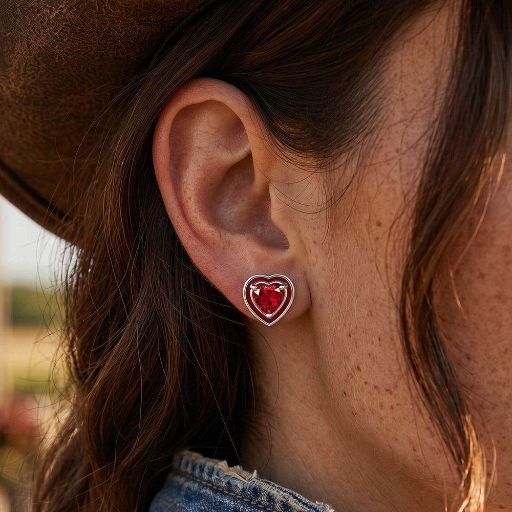Loyal Heart Earrings - Ruby - Serene Western
