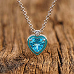 Loyal Heart Necklace - Aquamarine - Serene Western