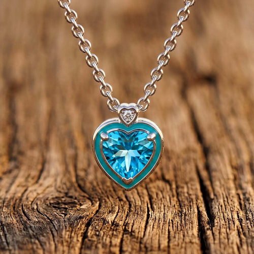 Loyal Heart Necklace - Aquamarine - Serene Western