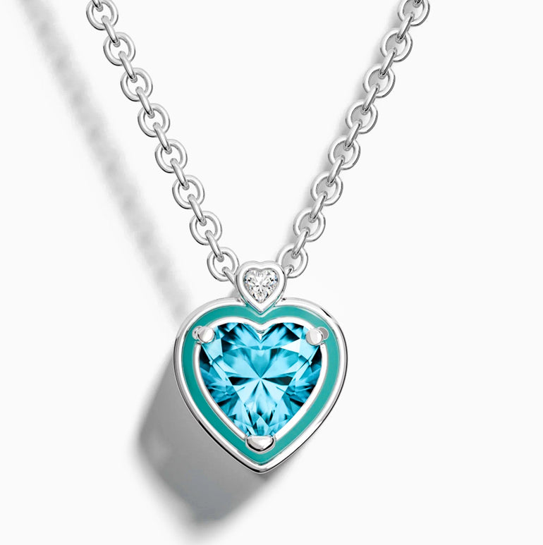 Loyal Heart Necklace - Aquamarine - Serene Western