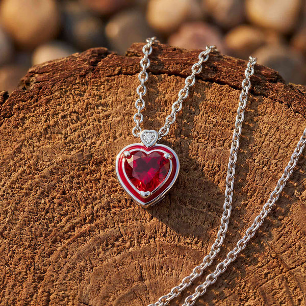 Loyal Heart Necklace - Ruby