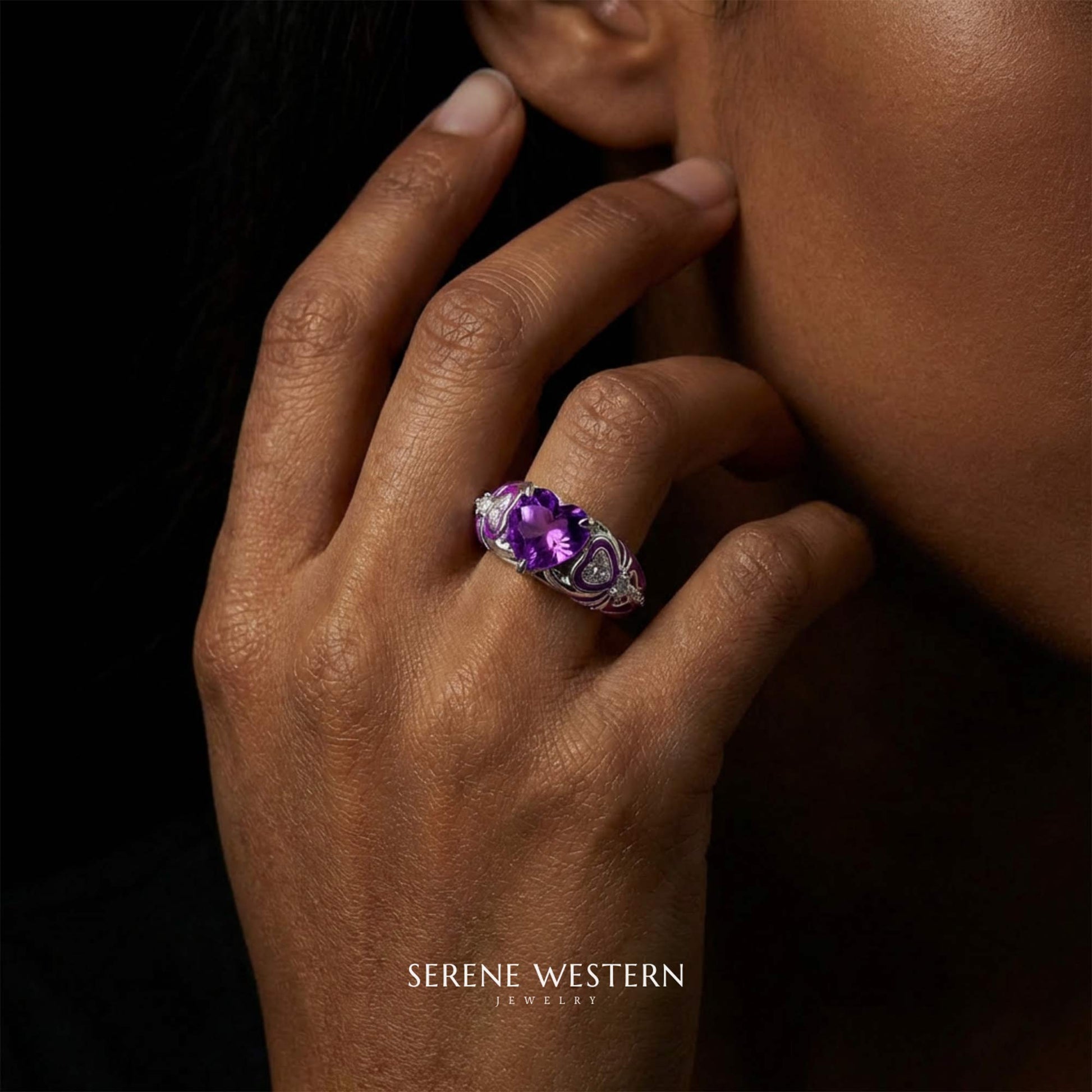 Loyal Heart Ring - Amethyst - Serene Western