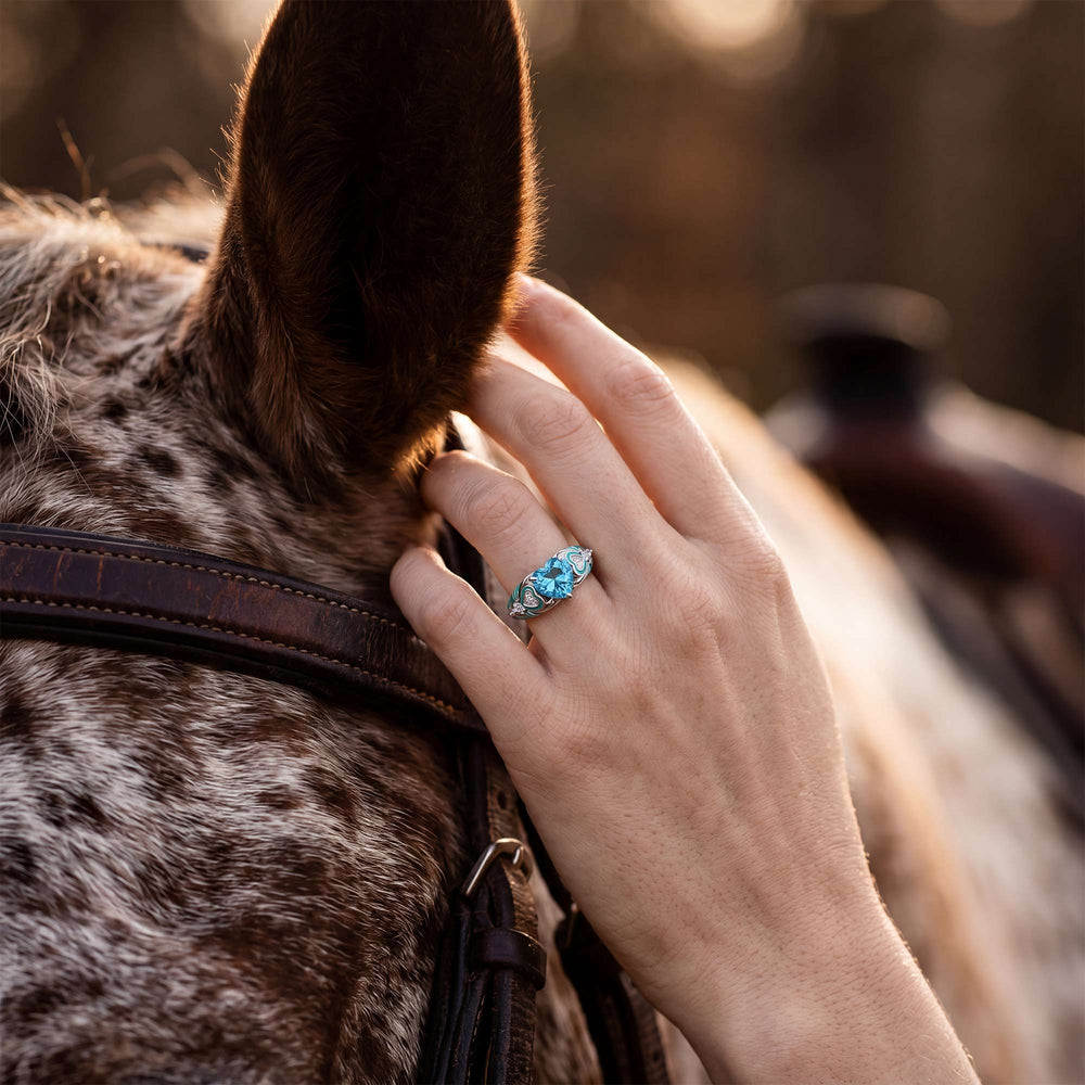 Loyal Heart Ring - Aquamarine - Serene Western