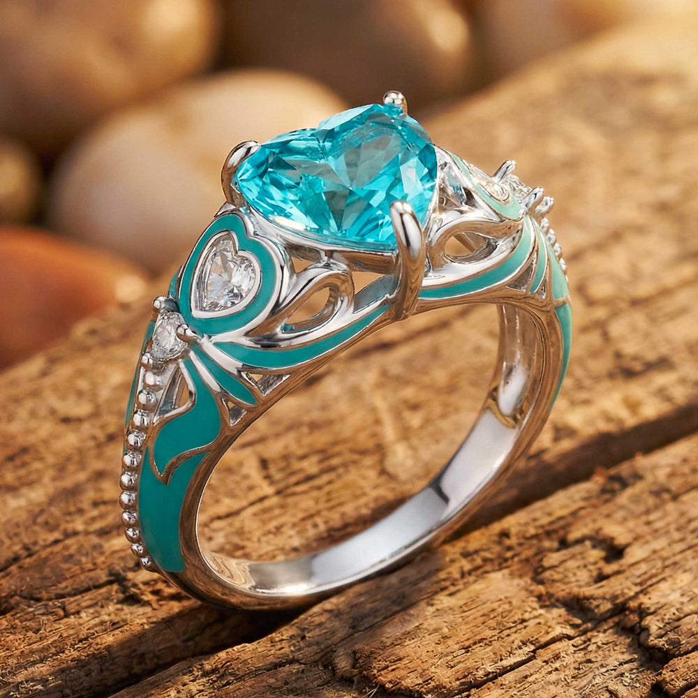 Loyal Heart Ring - Aquamarine - Serene Western