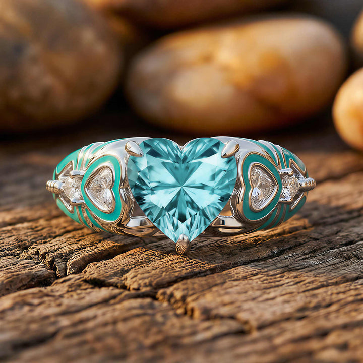 Loyal Heart Ring - Aquamarine - Serene Western