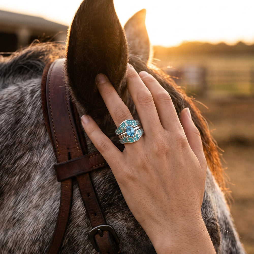 Lucky Rodeo Ring - Aquamarine - Serene Western