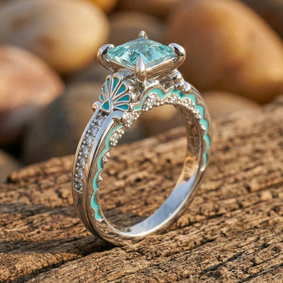 Löfte Rosering - Akvamarin