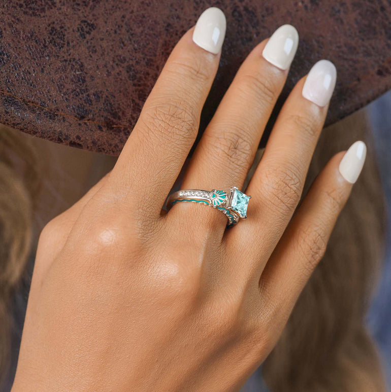 Lumen Crest Ring - Aquamarine - Serene Western