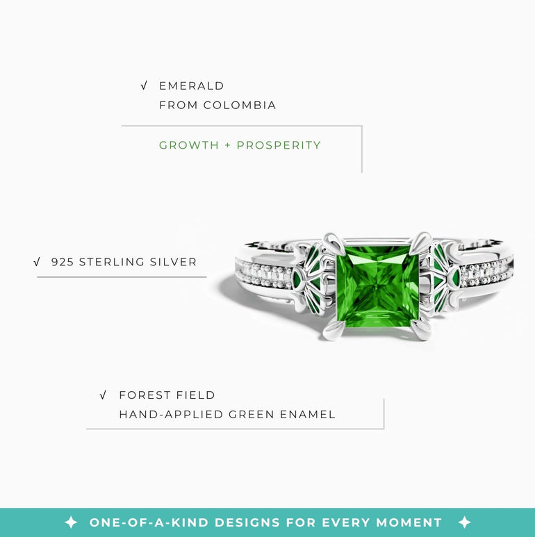 Lumen Crest Ring - Emerald - Serene Western