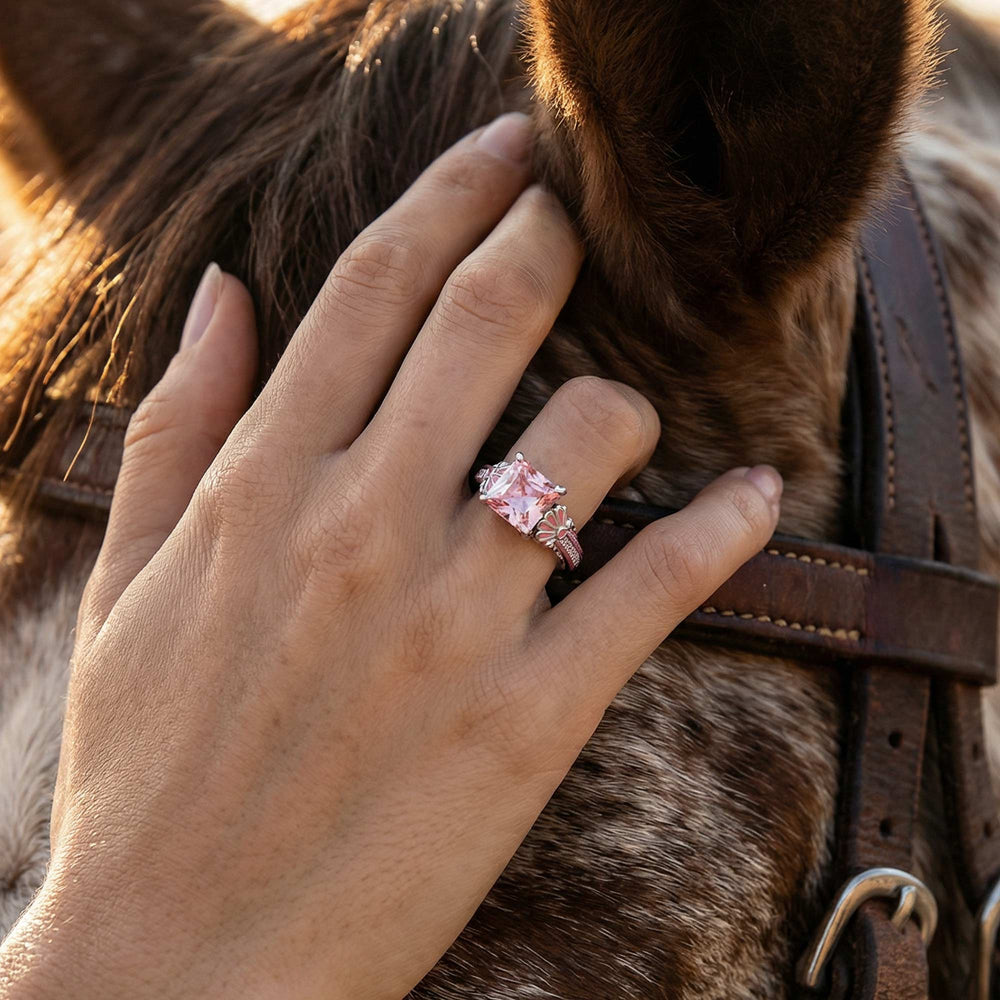 Lumen Crest Ring - Rose Quartz - Serene Western