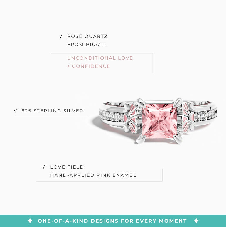 Lumen Crest Ring - Rose Quartz - Serene Western