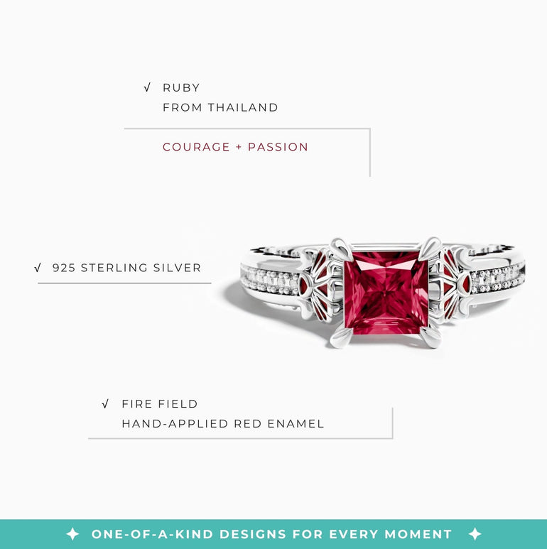 Lumen Crest Ring - Ruby - Serene Western