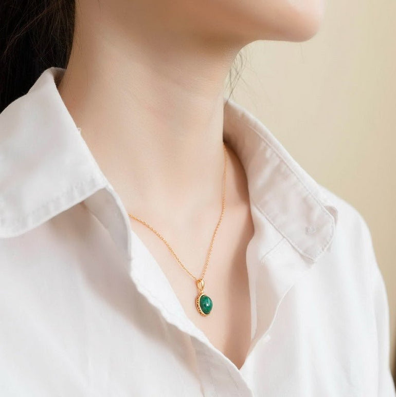 Malachite Oval Necklace - Serene Western