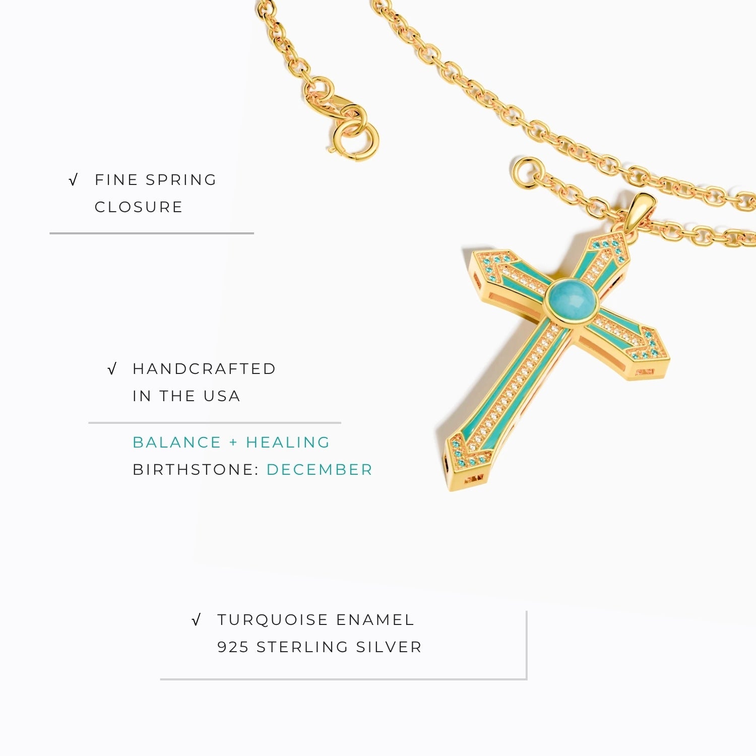 Meridian Lumen Cross Necklace - Serene Western