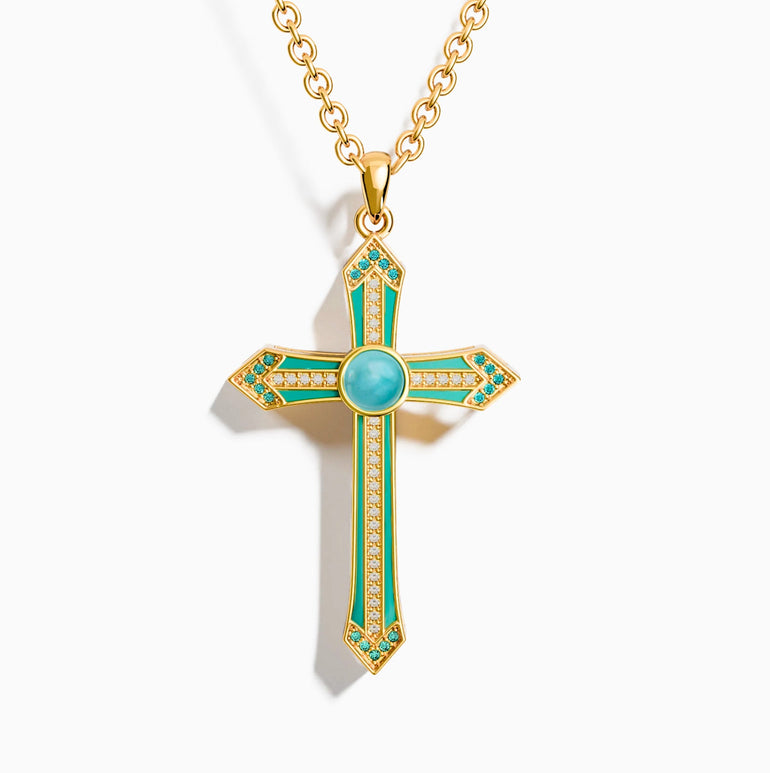 Meridian Lumen Cross Necklace - Serene Western