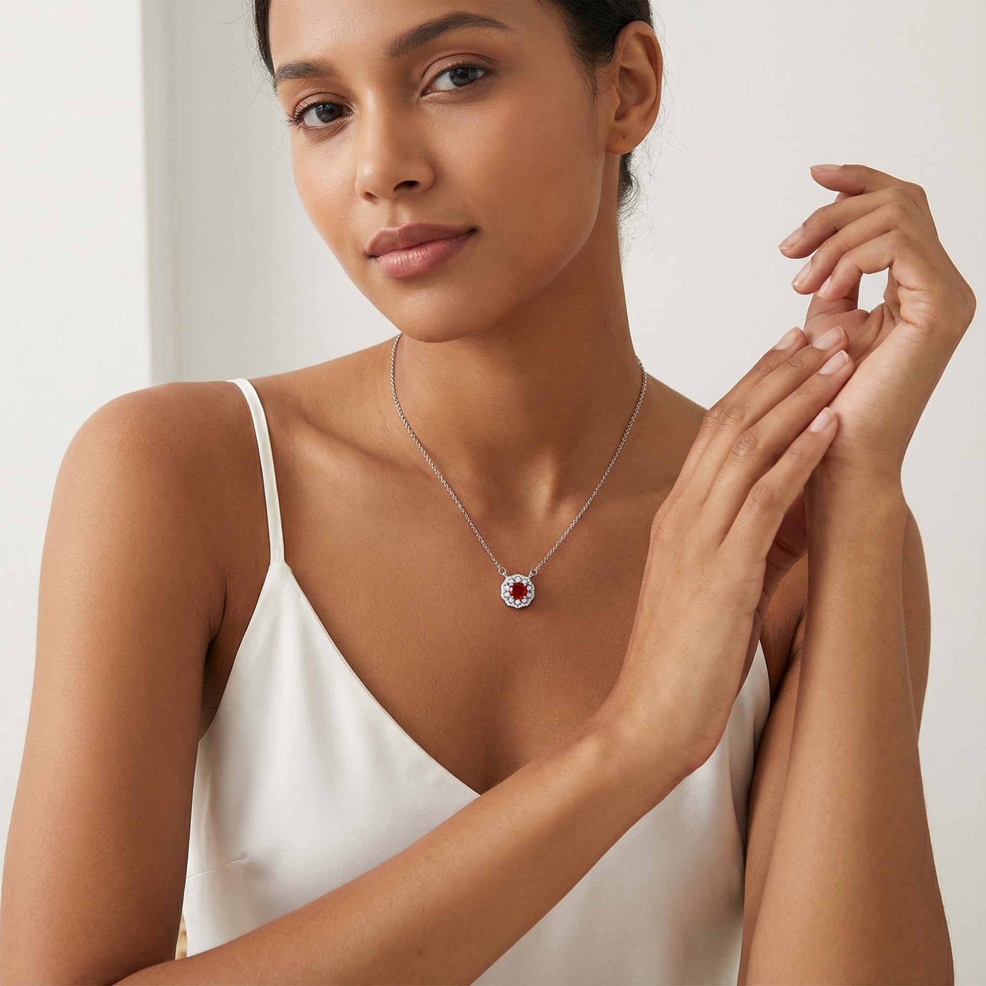 Merlot Crown Necklace - Garnet - Serene Western