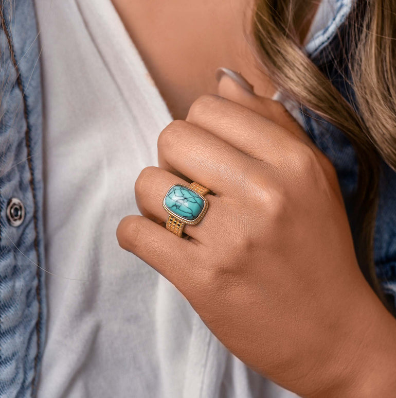 Mesa Verse Ring - Turquoise - Serene Western