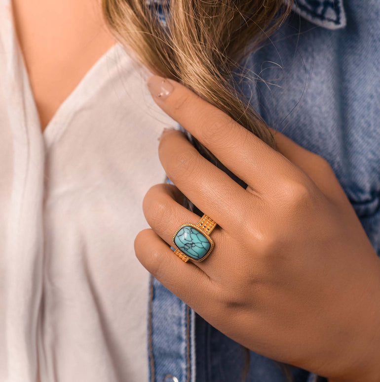 Mesa Verse Ring - Turquoise - Serene Western