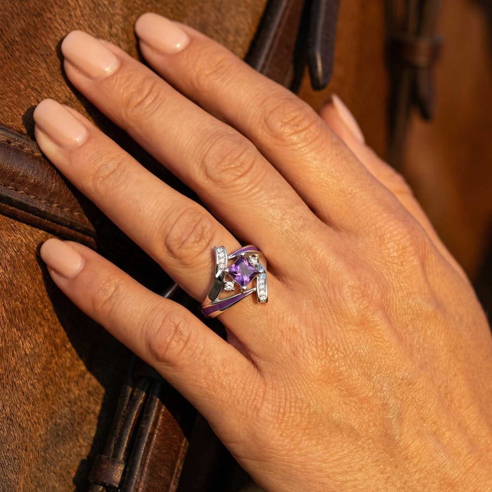 Milky Way Kiss Ring - Amethyst - Serene Western