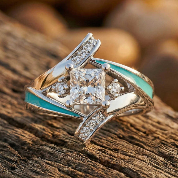 Milky Way Kiss Ring - Moissanite