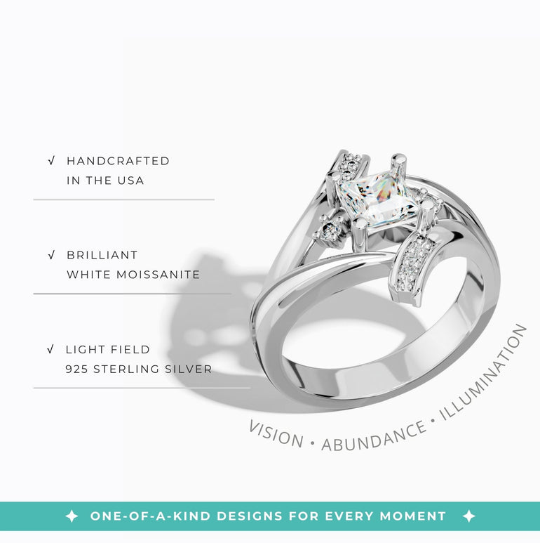 Milky Way Kiss Ring - Moissanite & White - Serene Western