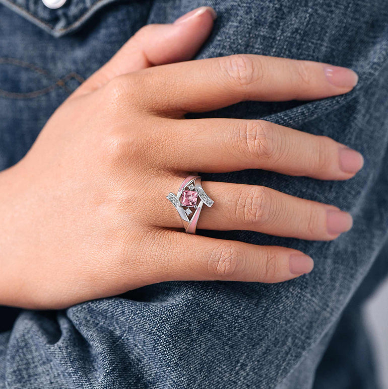 Milky Way Kiss Ring - Rose Quartz - Serene Western