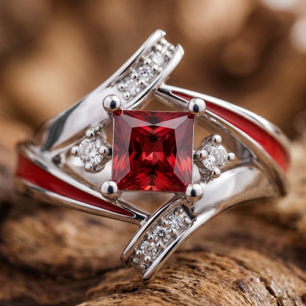 Milky Way Kiss Ring - Ruby - Serene Western