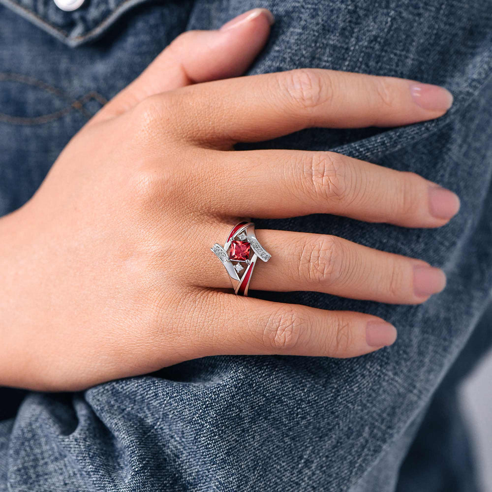 Milky Way Kiss Ring - Ruby - Serene Western
