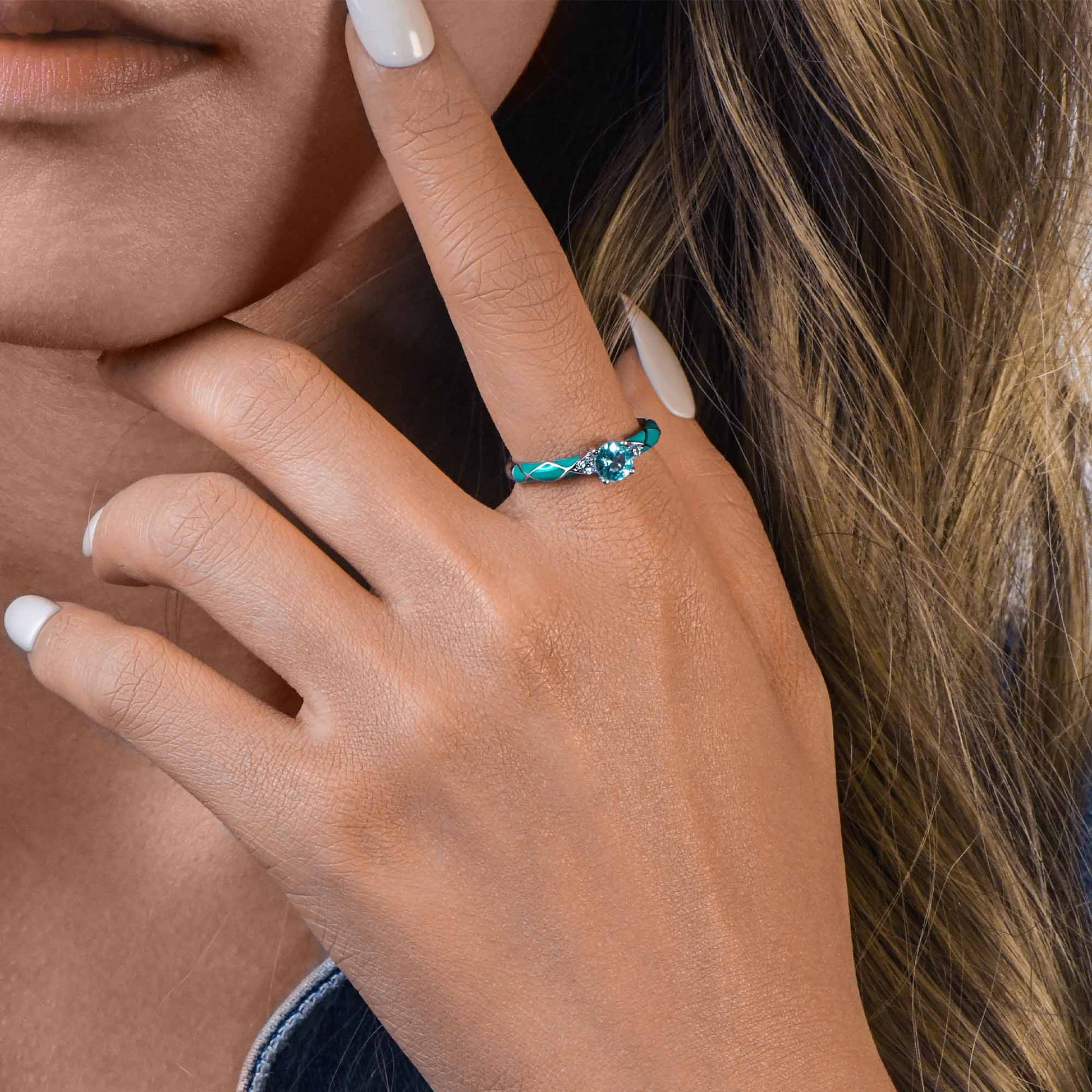 Mirage Coil Ring - Aquamarine - Serene Western