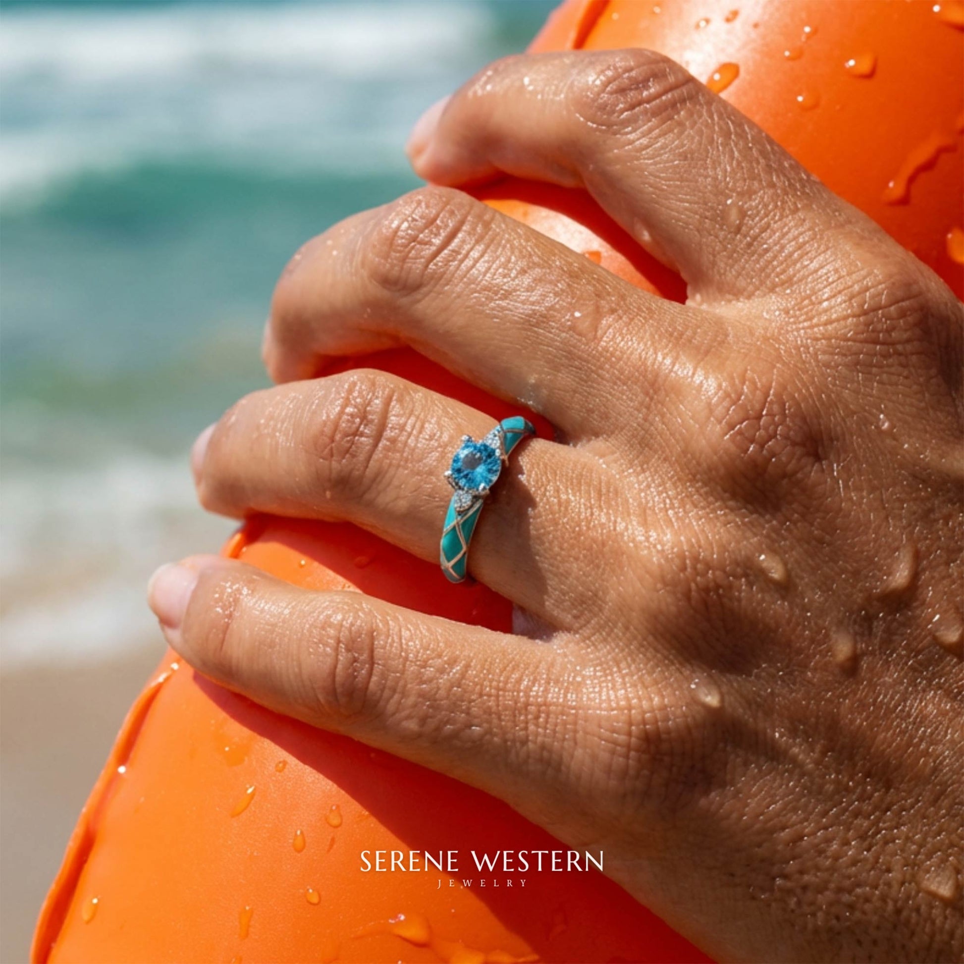 Mirage Coil Ring - Aquamarine - Serene Western