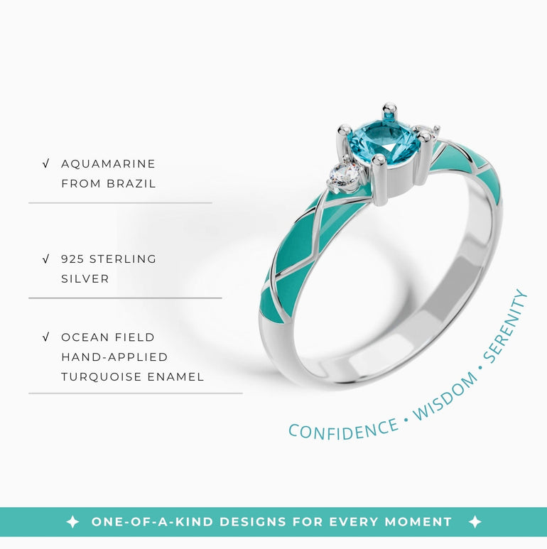 Mirage Coil Ring - Aquamarine - Serene Western