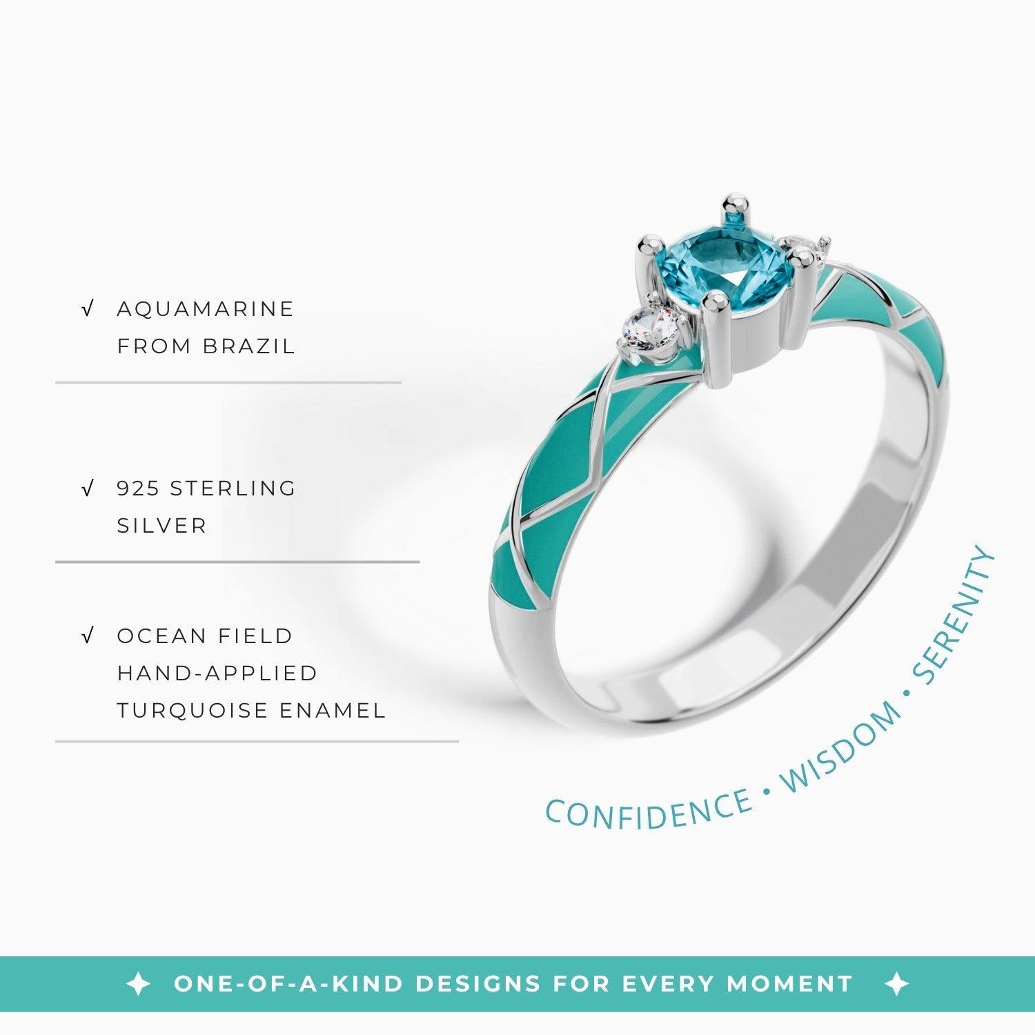 Mirage Coil Ring - Aquamarine - Serene Western