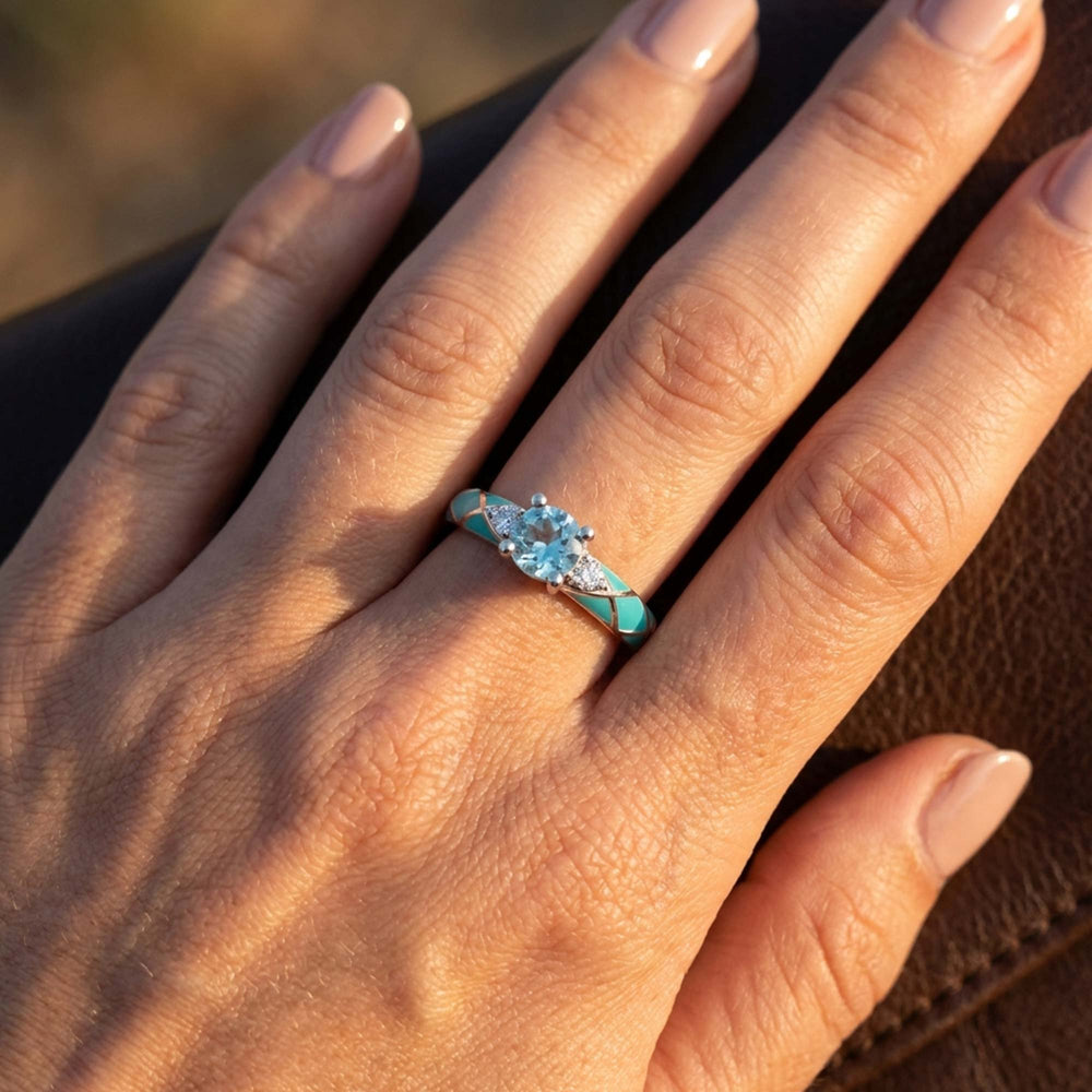 Mirage Coil Ring - Aquamarine - Serene Western