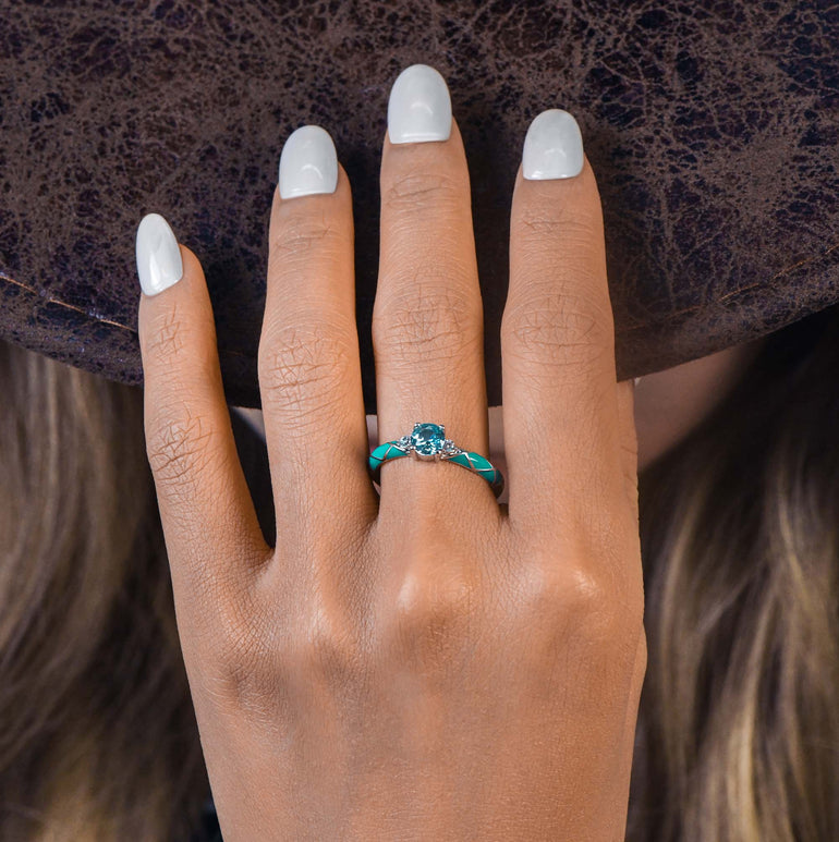 Mirage Coil Ring - Aquamarine - Serene Western
