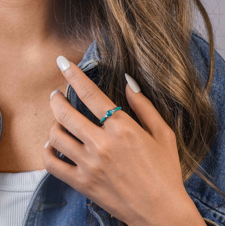 Mirage Coil Ring - Aquamarine - Serene Western