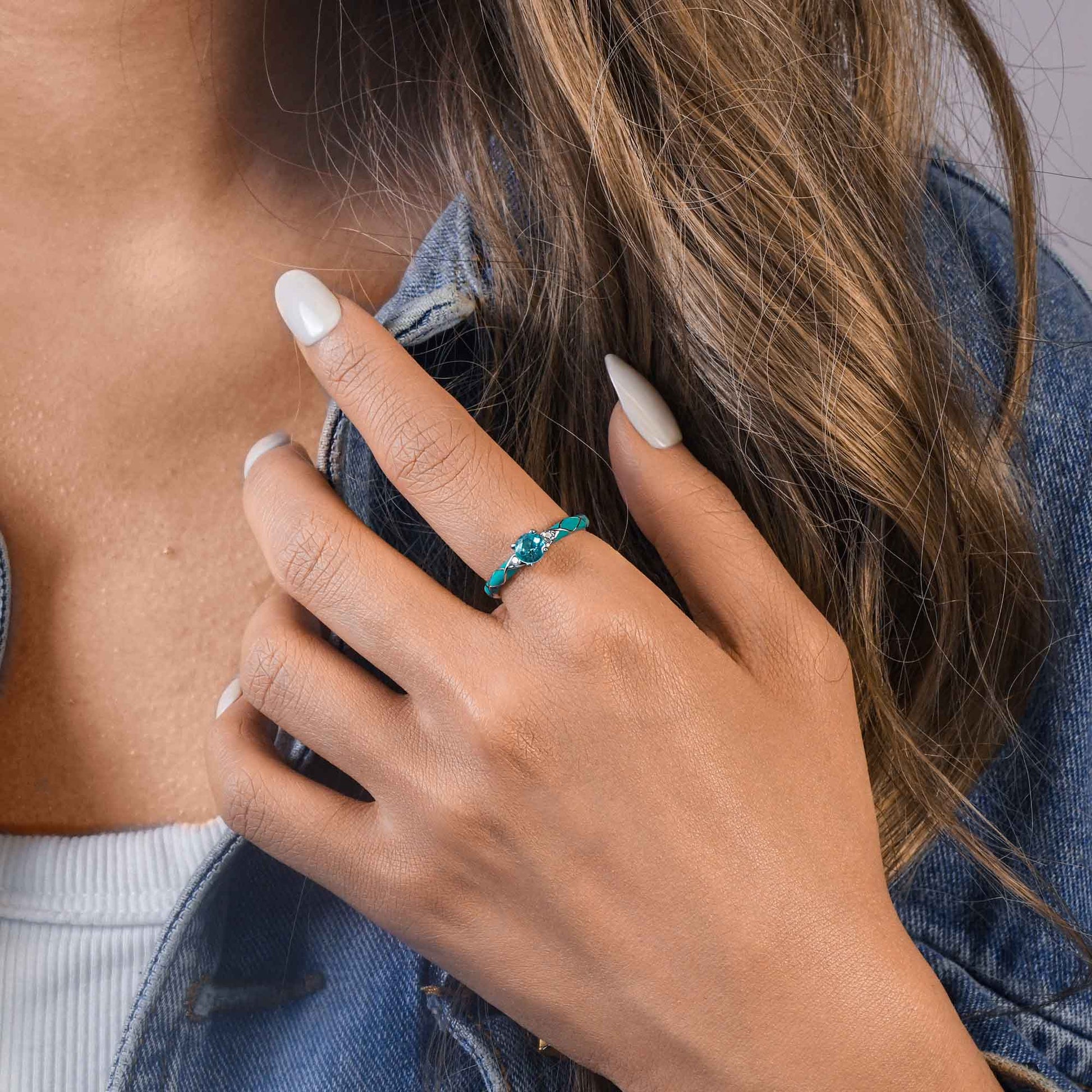 Mirage Coil Ring - Aquamarine - Serene Western