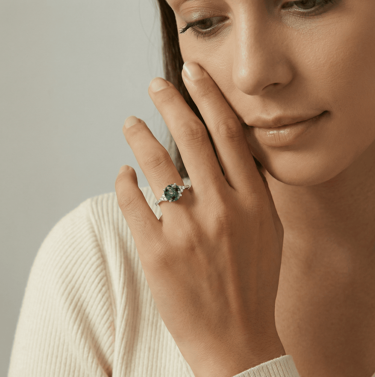 Moss Moon Ring - Serene Western