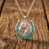 Mustang Horseshoe Necklace - Aquamarine