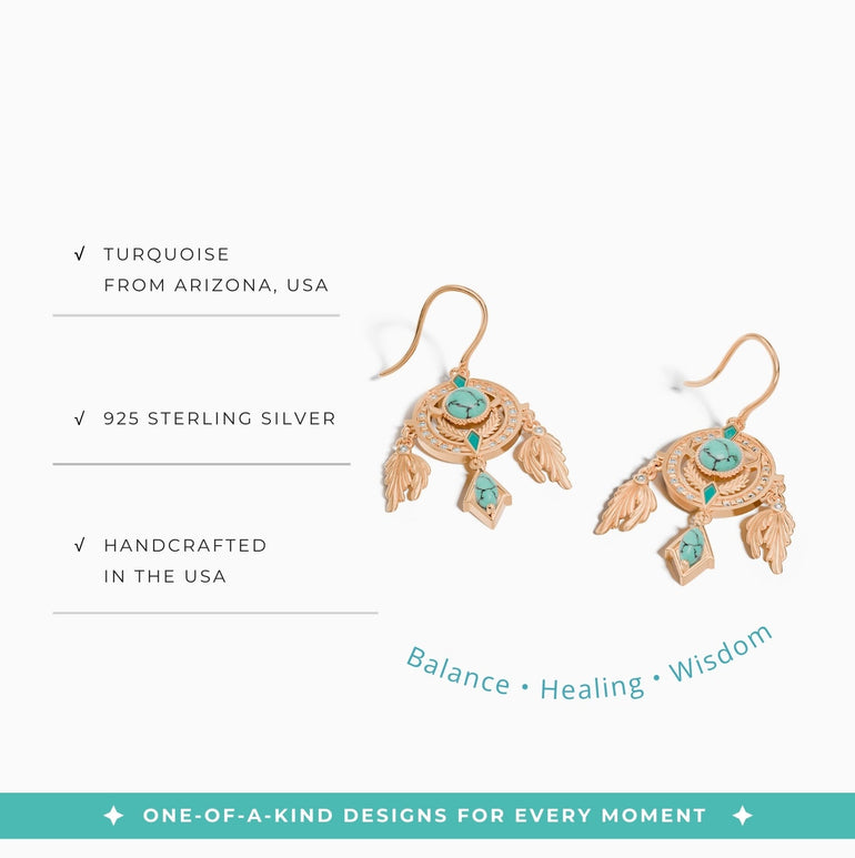Mystic Dreamcatcher Earrings - Turquoise - Serene Western