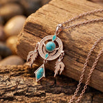 Mystic Dreamcatcher Necklace - Turquoise - Serene Western thumbnail