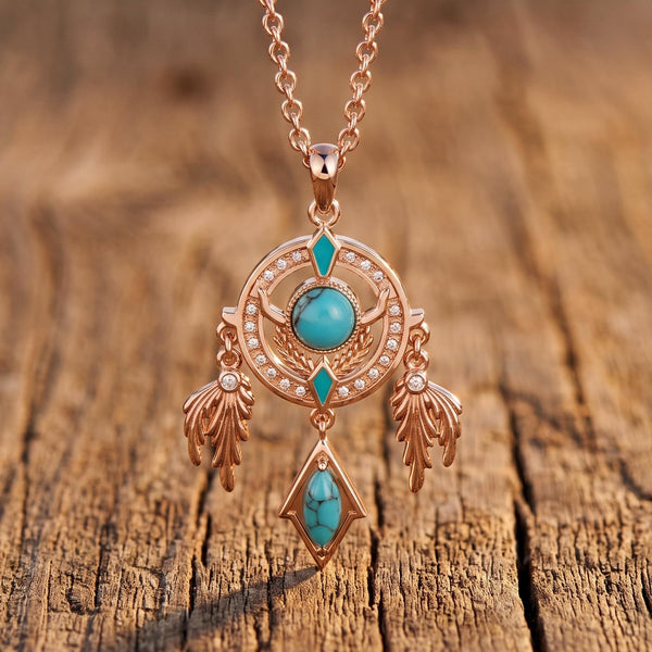 Mystic Dreamcatcher Necklace - Turquoise