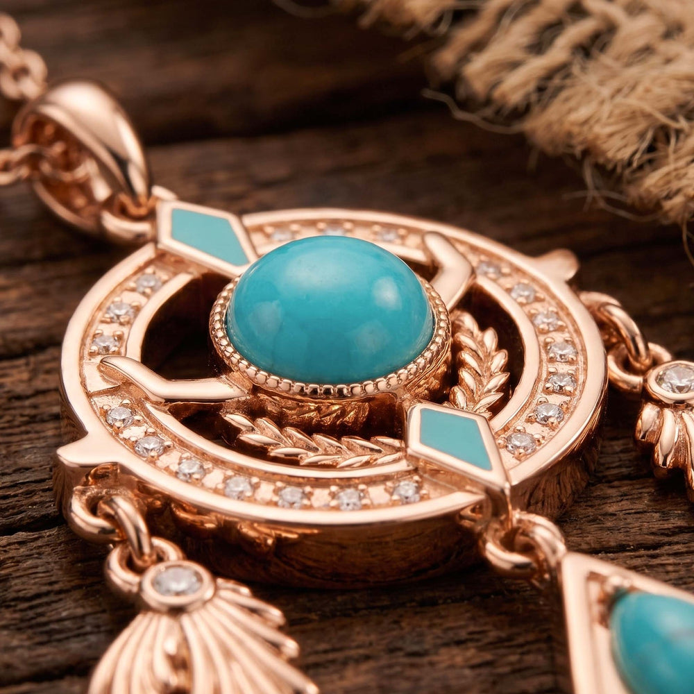 Mystic Dreamcatcher Necklace - Turquoise - Serene Western