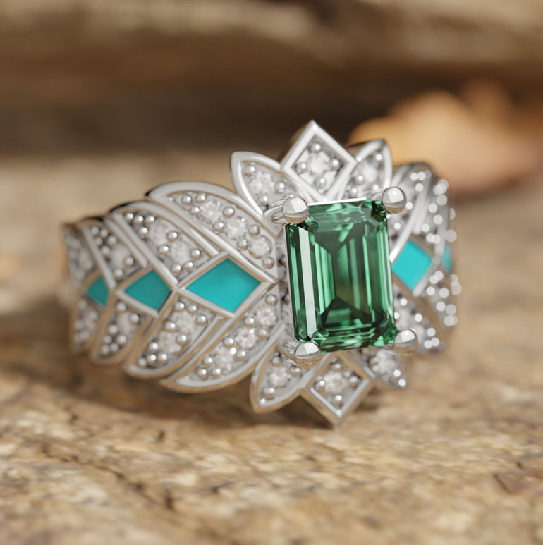 Nautical Starlight Ring - Emerald - Serene Western