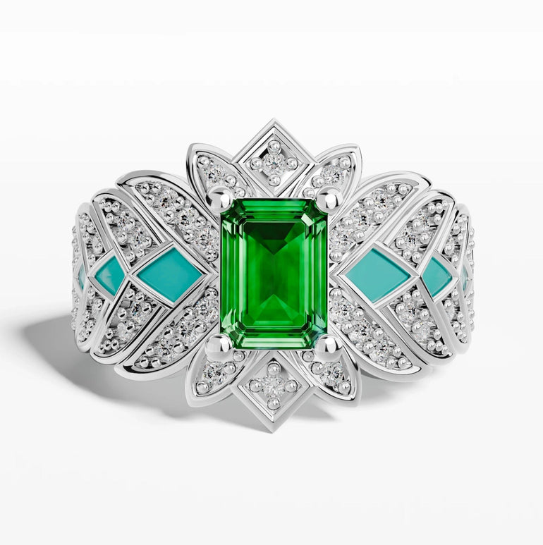 Nautical Starlight Ring - Emerald - Serene Western