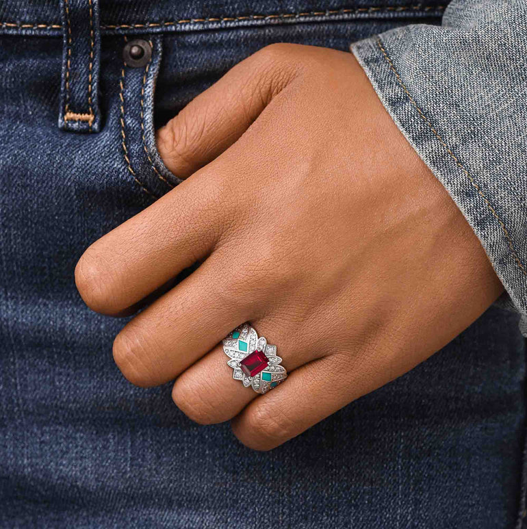 Nautical Starlight Ring - Ruby - Serene Western